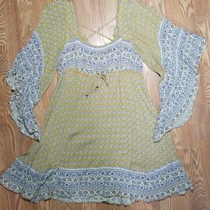 Free People boho bell sleeve dress
